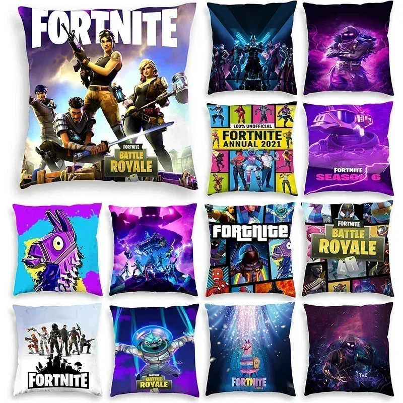 

Fortnite Cushion Cover Plush Anime Pillowcase Plush Pillow Cases Home Decoration Pillow Cover for Sofa Bed Chair Living Room