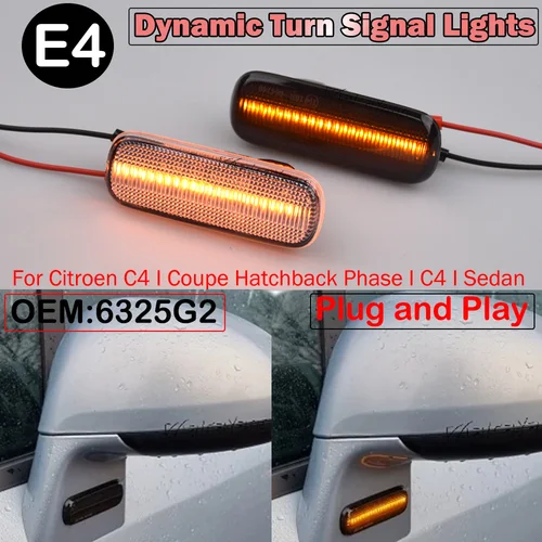 Para Citroen C4 MKI Coupe Hatchback Sedan 2006 2007 2008 2009 2010 luces Led dinámicas de espejo lateral luces de señal de giro # 6325G2