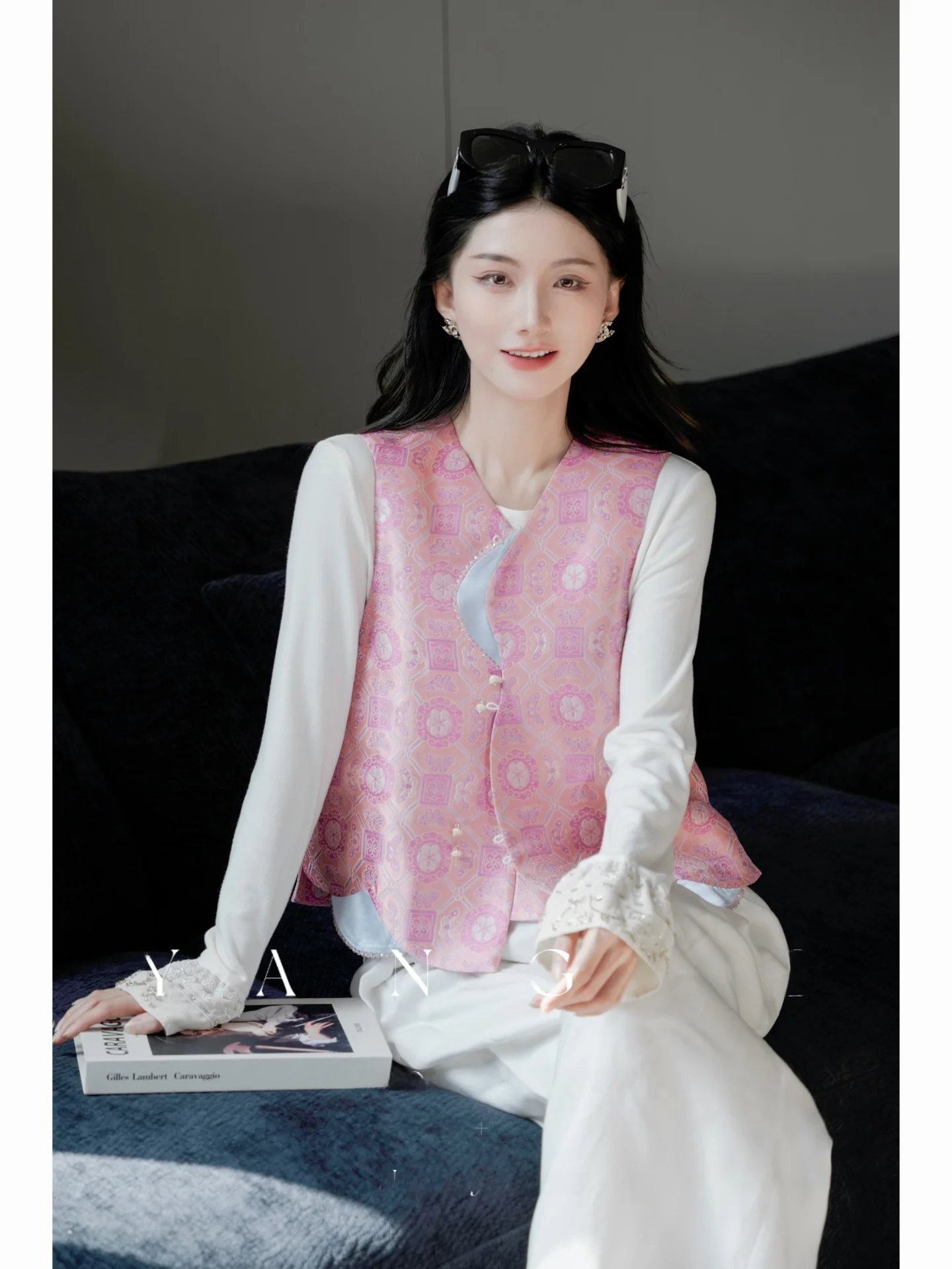

New Chinese Sle Women's Open Cardigan Vest round Ne Embroidered Top Outerwear Yang GZ Ele Faion Hanfu Upperwear