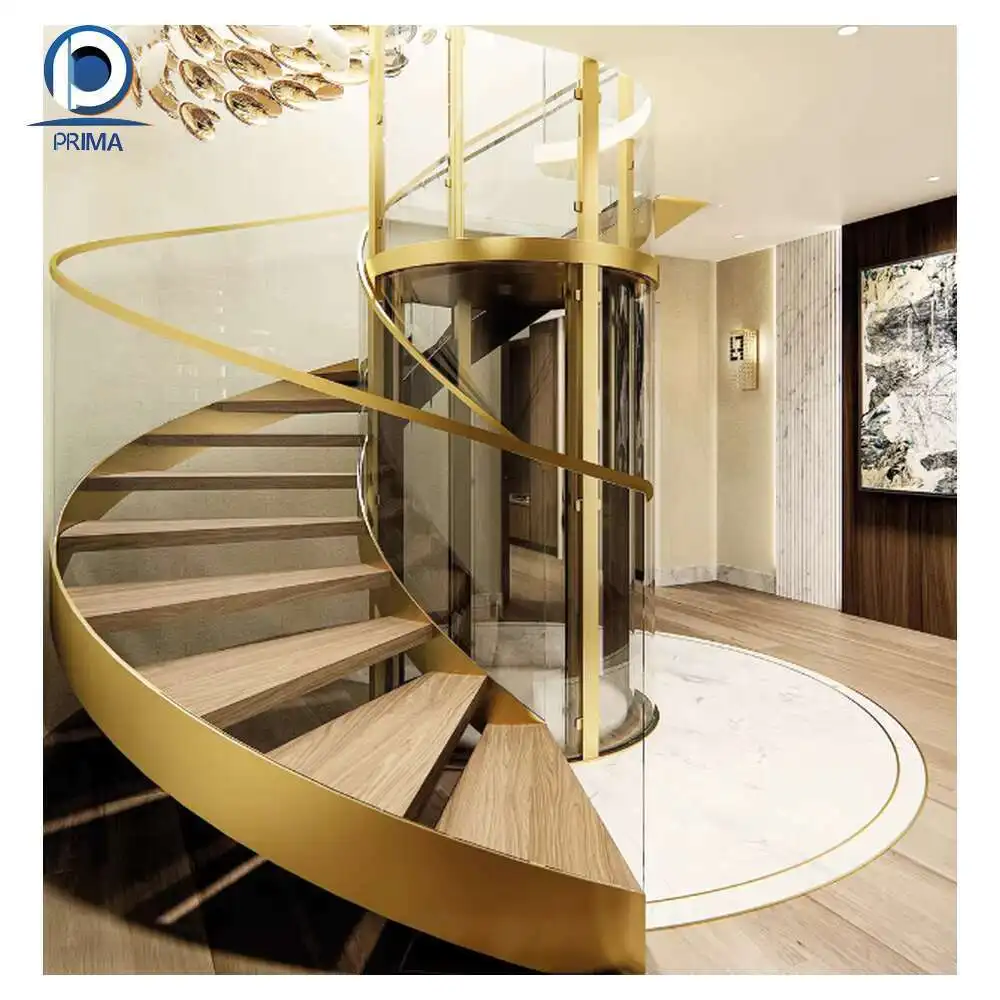 Prima 3.5M رجل هيدروليكي داخلي معوق لتصميم جديد للركاب مصعد منزلي بانورامي مع Ful #5