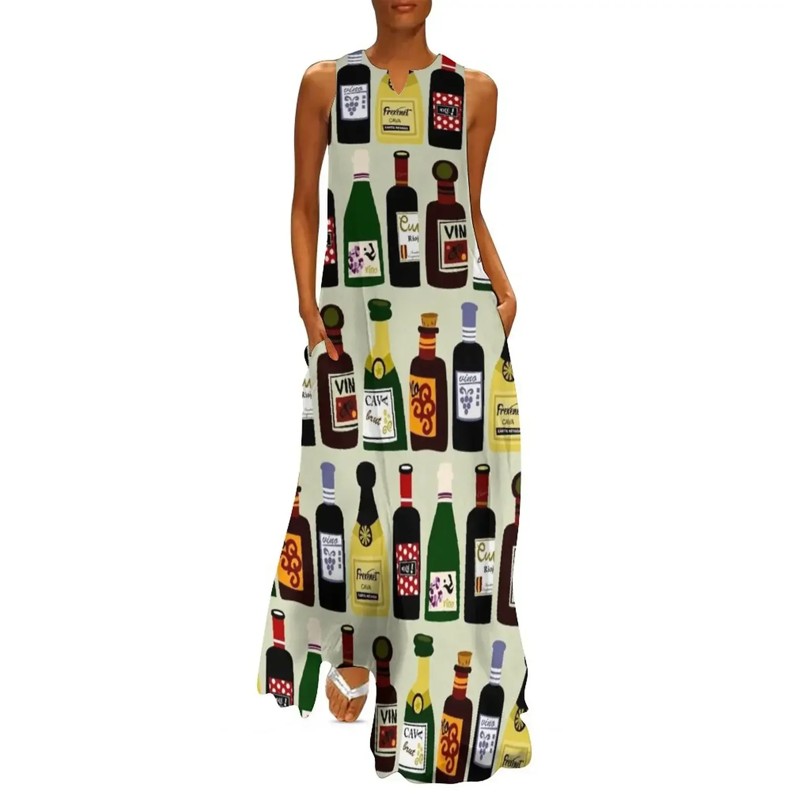 

Wine Bottles Long Dress dresses summer woman 2025 Long dresses birthday dresses for women Dress