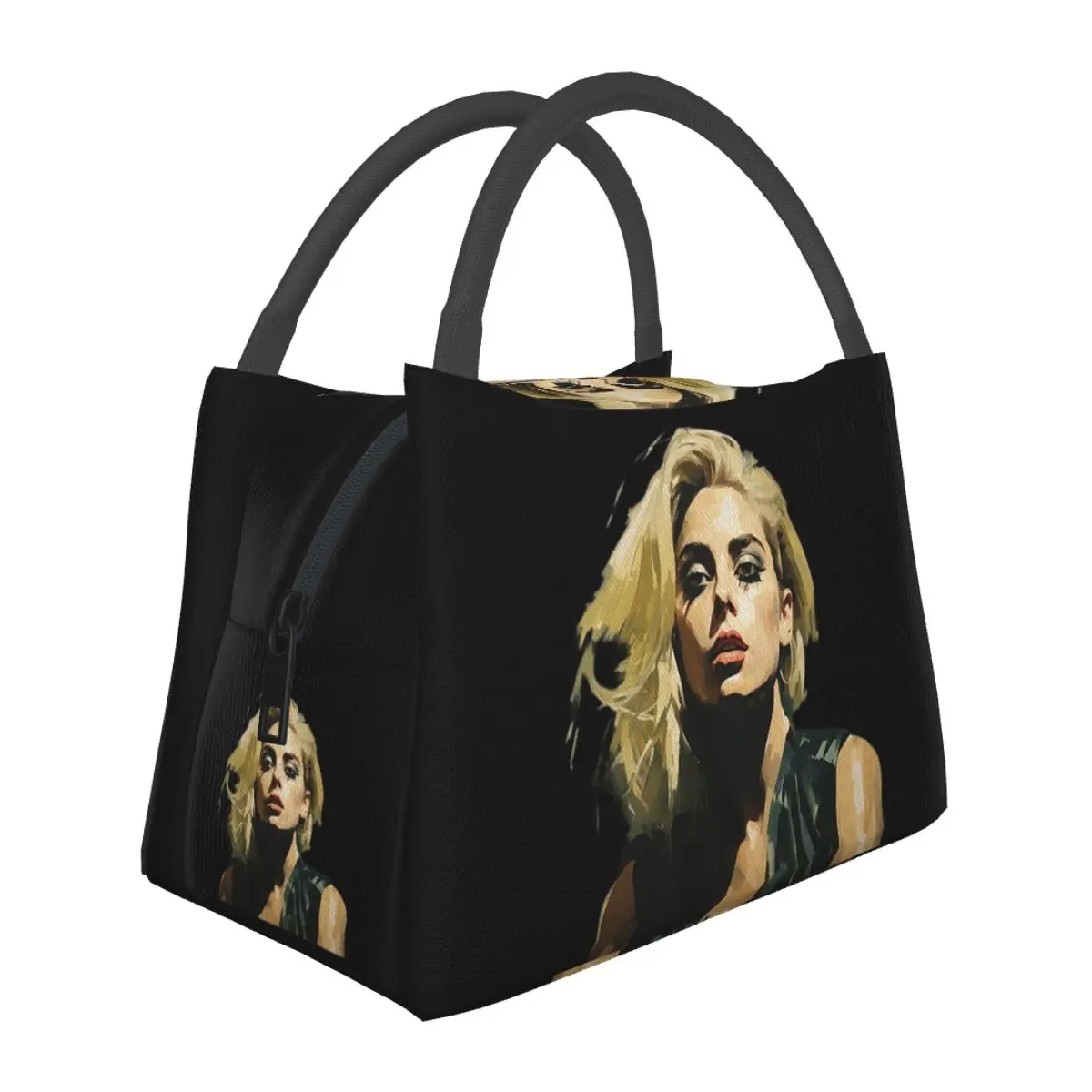 Singer Lady Gaga Lunch Bags Insulated Bento Box Waterproof Lunch Tote Picnic Bags Cooler Thermal Bag for Woman Student Work