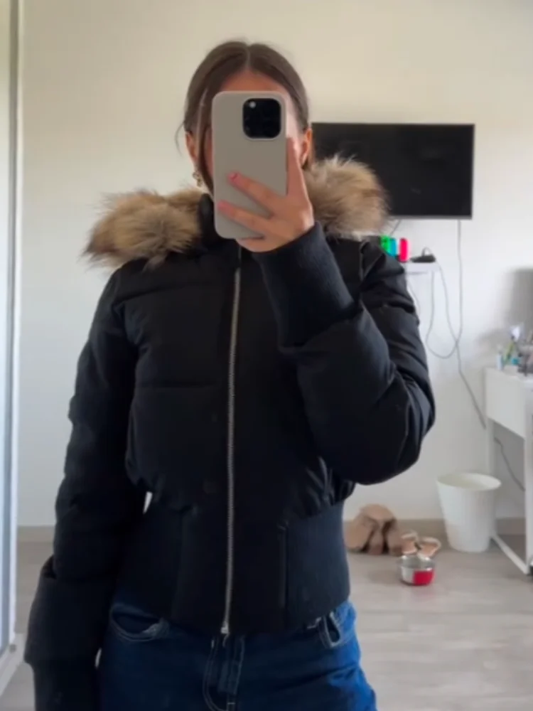 เสื้อแจ็คเก็ตครอปแขนยาวมีซิปแล - Women'S Fashion Quilted Jacket บทวิจารณ์และราคา