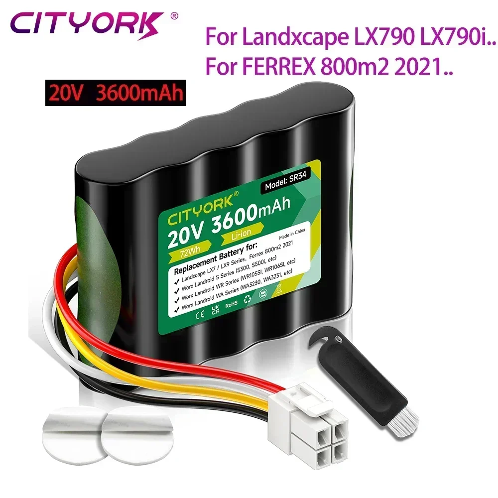 20V 3600mAh Ersatzakku für Landxcape LX790 LX790i LX792 LX795 LX796 LX797 LA0001 LA0002 für FERREX 800m2 2021 Rasenmäher