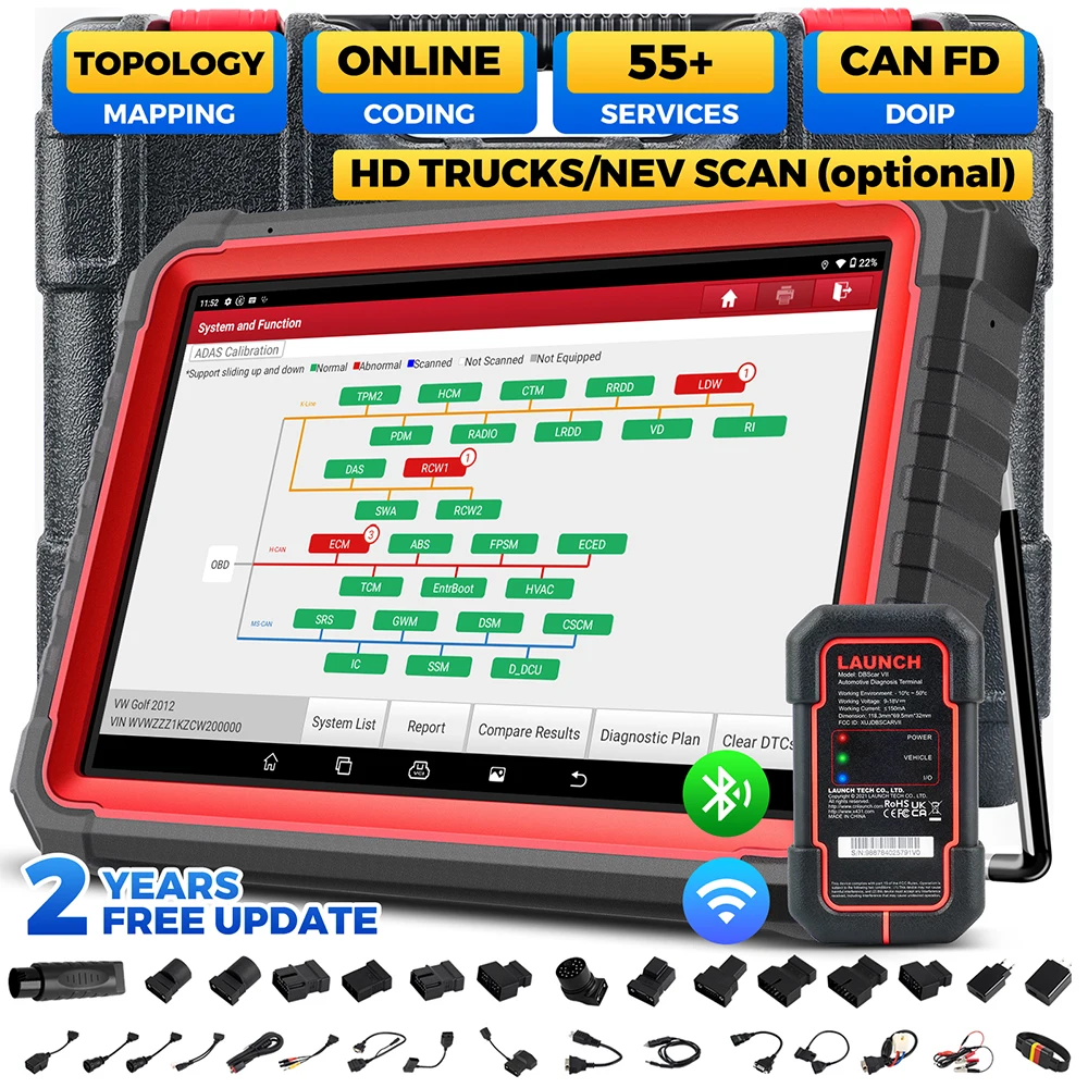 

Новинка — LAUNCH X431 PRO3S+ V5.0 10,1 дюйма Все системы автомобильных диагностических инструментов Кодирование ЭБУ CAN FD DOIP Топология Карта Активный тест 37 Сбросы
