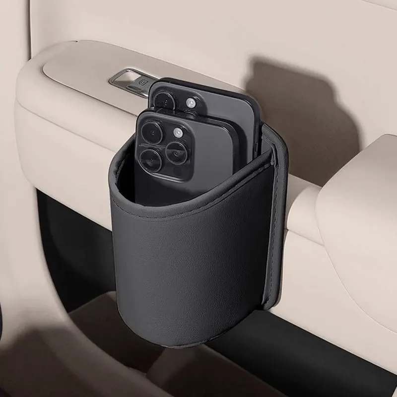2PCS PU Leather Car Door Cup Holder Storage Box Universal Seat Back Organizer Vehicle Car Drink Rack Interior Storage Solutions