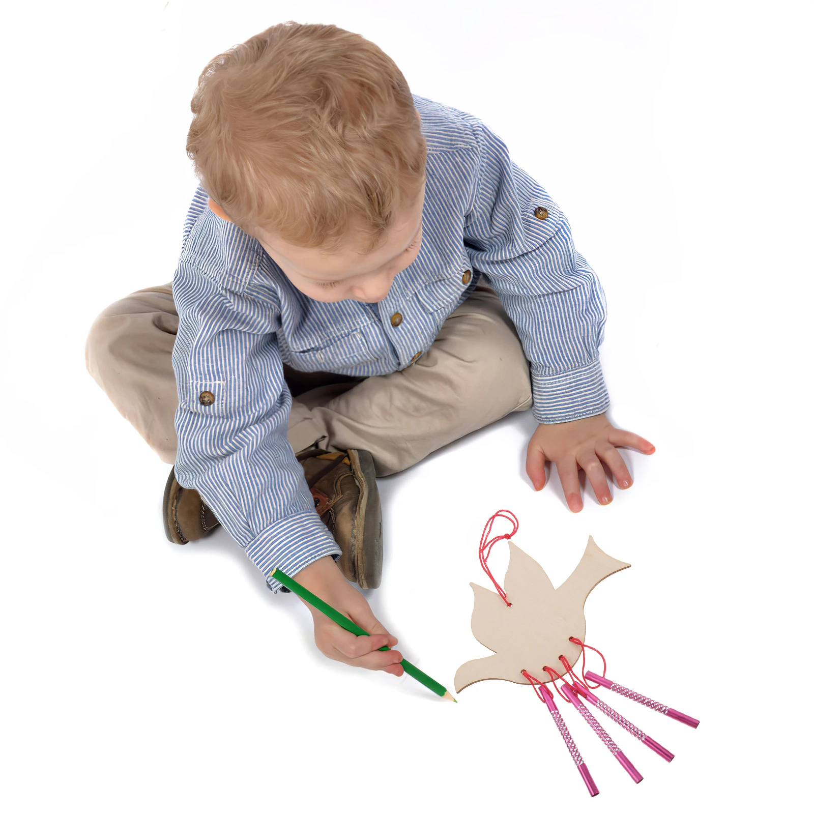 

8Sets Doodle Art Blank Windchime Wooden Wind Chime DIY Craft Spring Kids Home Decor Hanging Wind Bell Painting Accessory