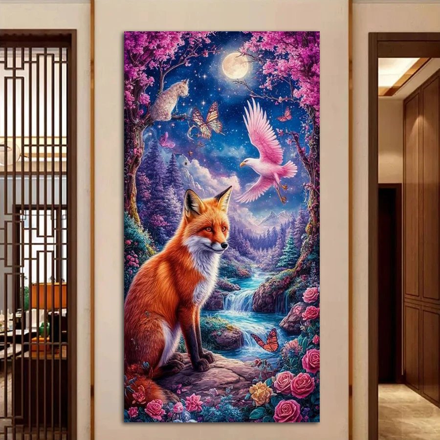 Diy Diamond Painting New Collection Animal Fox Birds Full Square Round Drill Large Size Mosaic Embroidery Picture Wall Decor