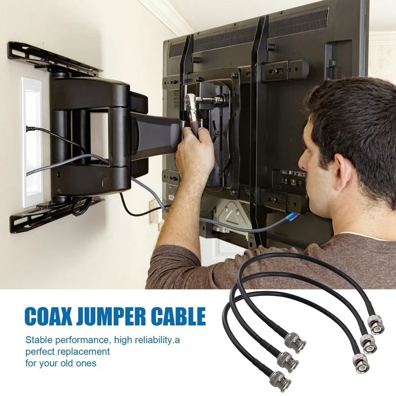 RG58 BNC ذكر التوصيل إلى BNC ذكر التوصيل تجعيد موصل اقناع كابل قافز سلك راسم الذبذبات إشارة الخط