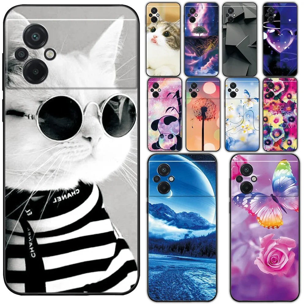 Pokrowiec na Xiaomi Poco M5 Cool Cat silikonowe etui na telefon dla Poco M5 4G modna urocza tylna okładka Funda Coque Capa