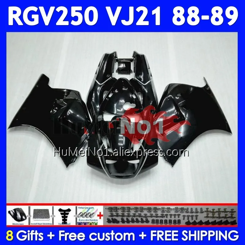 Body Kit For SUZUKI SAPC VJ21 RGV250 RGVT250 VJ 21 88-89 108No.66 RGV-250 RGV 250 RGVT-250 88 89 1988 Factory blk 1989 Fairing