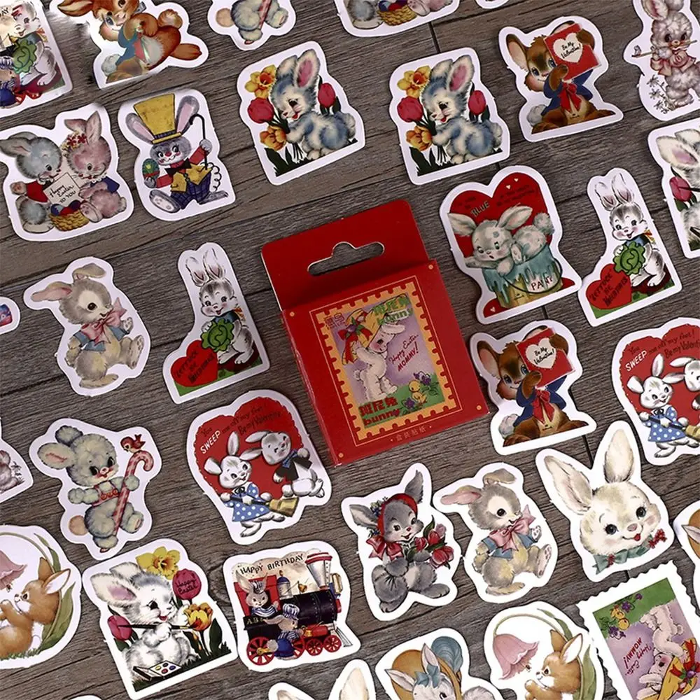 Notebook Cellphone Diary Stickers Albums Bunny Sealing Stickers Cartoon Labels Stationery Stickers Rabbit Decorative Stickers