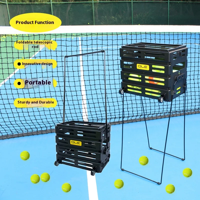

Портативный сборщик теннисных мячей Pickleball с колесом 75, сборщик теннисных мячей, контейнер для бункера, тренировочный инструмент