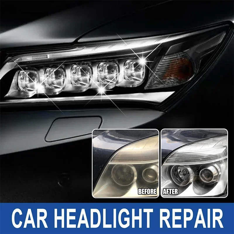 Car Headlight Repair Fluid Scratch Remover Protection Auto Headlight Cleaner Automotive Sponge Cloth Headlight Restoration Kit