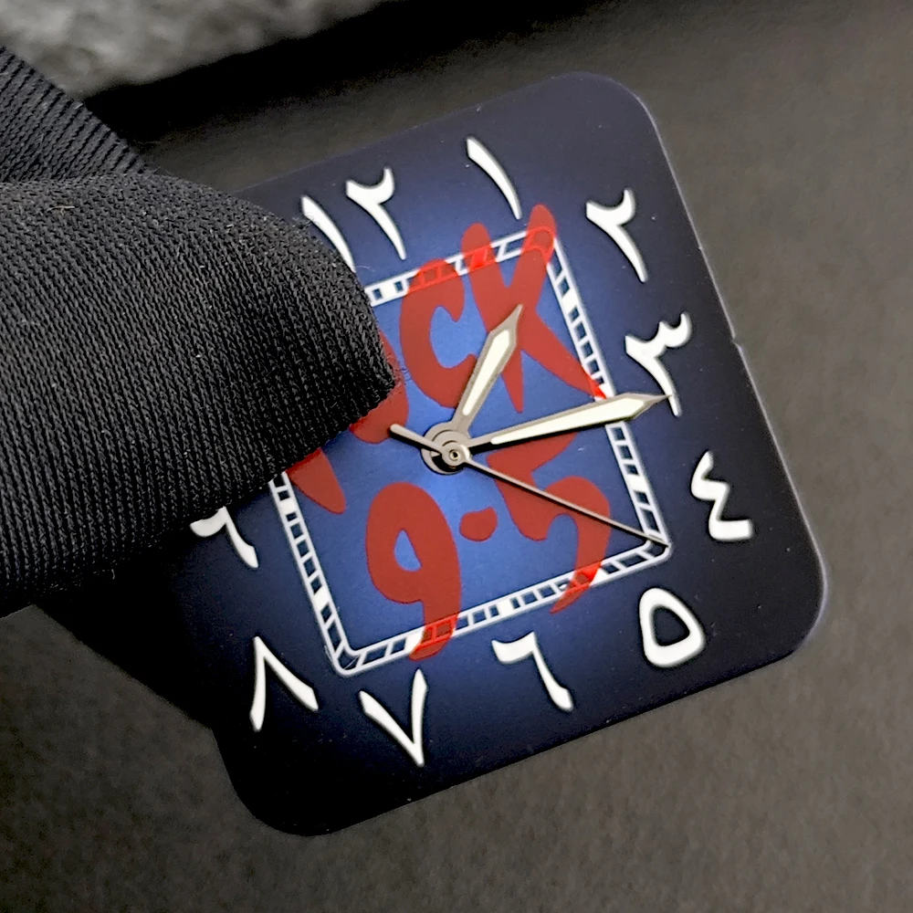 Tarcza Santos NH35, cyfry arabskie 9.5, tarcza 27mm z własnym logo, kwadratowa tarcza pasująca do mechanizmu NH35, akcesoria do zegarków.