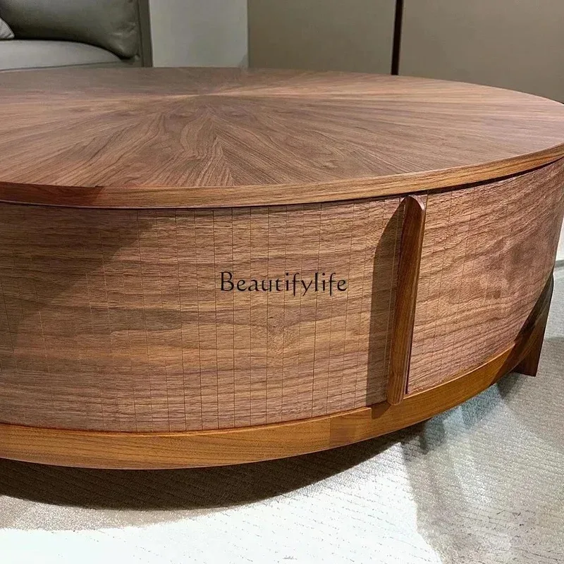 style NEW Nordic solid wood coffee table round Italian minimalist coffee designer home wabi-sabi coffee table ss 8617