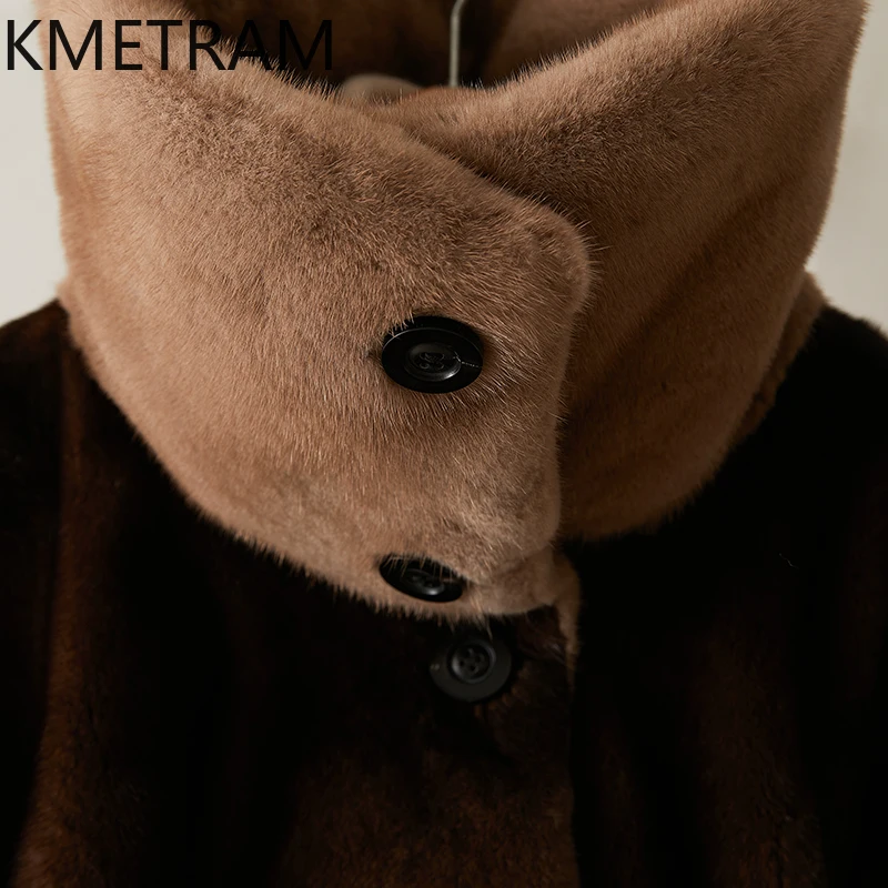 سترة نسائية فاخرة من فرو المنك بالكامل لعام 100% معطف فرو حقيقي قصير ملابس شتوية للنساء جديد في ملابس خارجية 2025элсо phimško