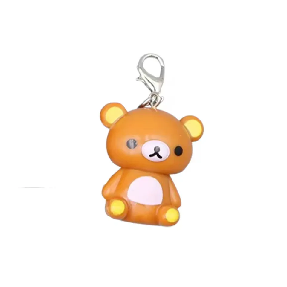 2 قطعة Kawaii Rilakkuma Easy Bear Keyrings Lazybear دمية سلاسل المفاتيح حقيبة الملابس مجتذب الهاتف حبل كيرينغ قلادة أفضل صديق هدية