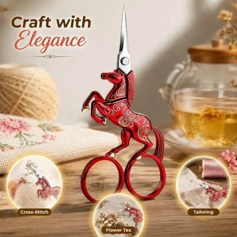 Heavy Duty Retro Tailor Shears Sharp Pointed Blades Precise Fabric Cutting & Thread Trimming Scissors Ergonomic Vintage