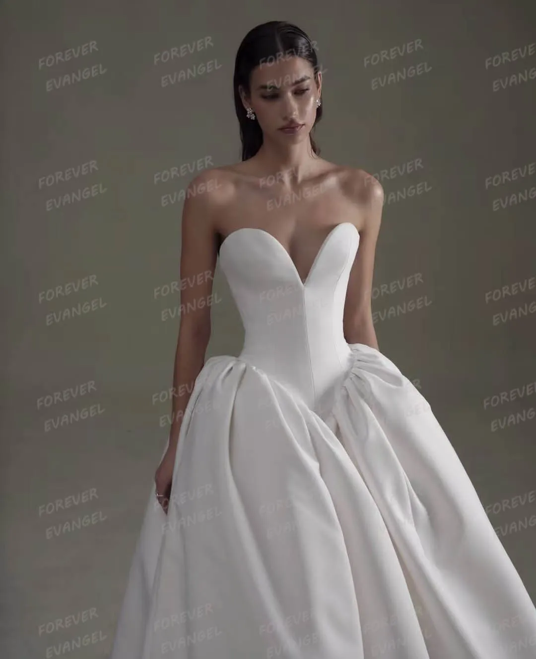 Simples querida vestidos de casamento babados cetim mulher uma linha sem mangas vestidos de noiva rendas até festa personalizado vestidos de novia