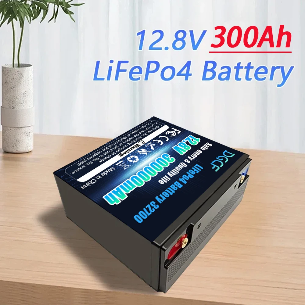 

New DGCF 12.8V 300AH Lithium Iron Phosphate Battery With BMS Pack Battery 8000 Cycle Travel Vehicle Solar Wind Turbine Camping