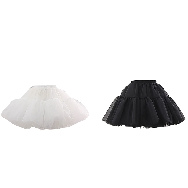 

Crinoline Underskirt Petticoat Bridal Dress Vintage Ball Gown A-line 4-Layers Organza Short Slip for Women Hoopless