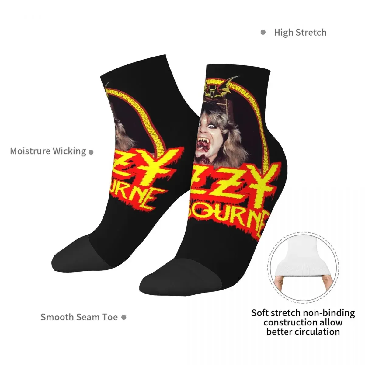 جوارب Ozzy Osbourne Merch Prince Of Darkness جوارب Harajuku جوارب طوال الموسم إكسسوارات لهدايا عيد الميلاد للرجال والنساء