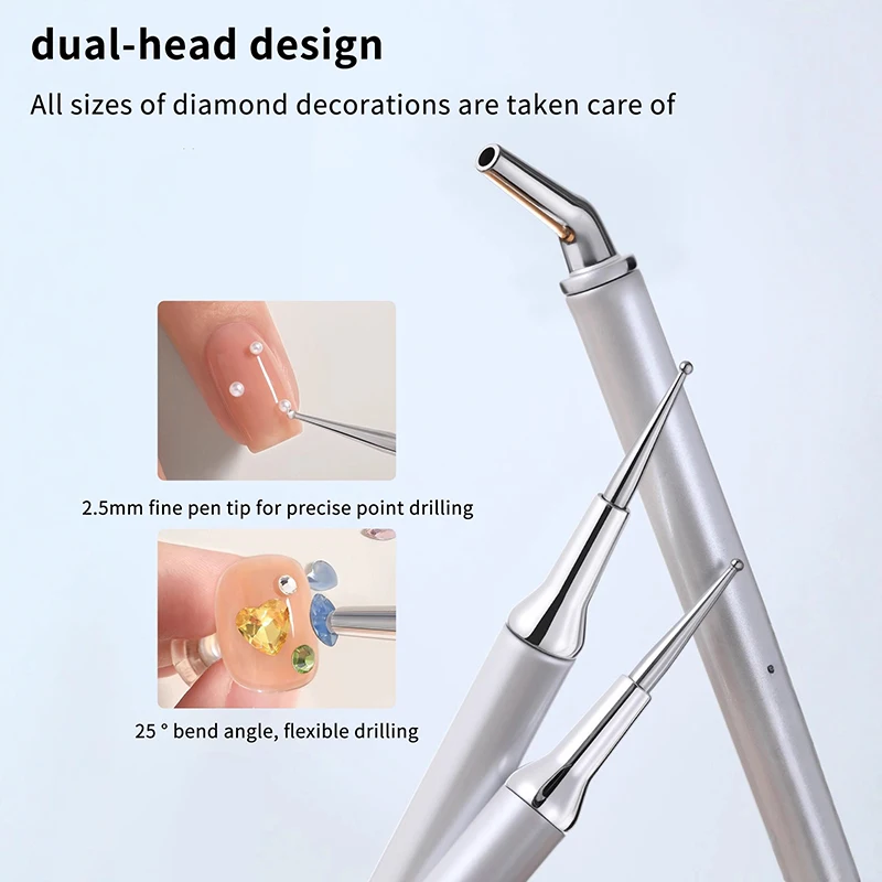 Double-ended Nail Art Tip Dotting Tools Nail Brush Drill Pen Nail Point Pen Gemstones Pearl Steel Ball Picking Nail Art Supplies
