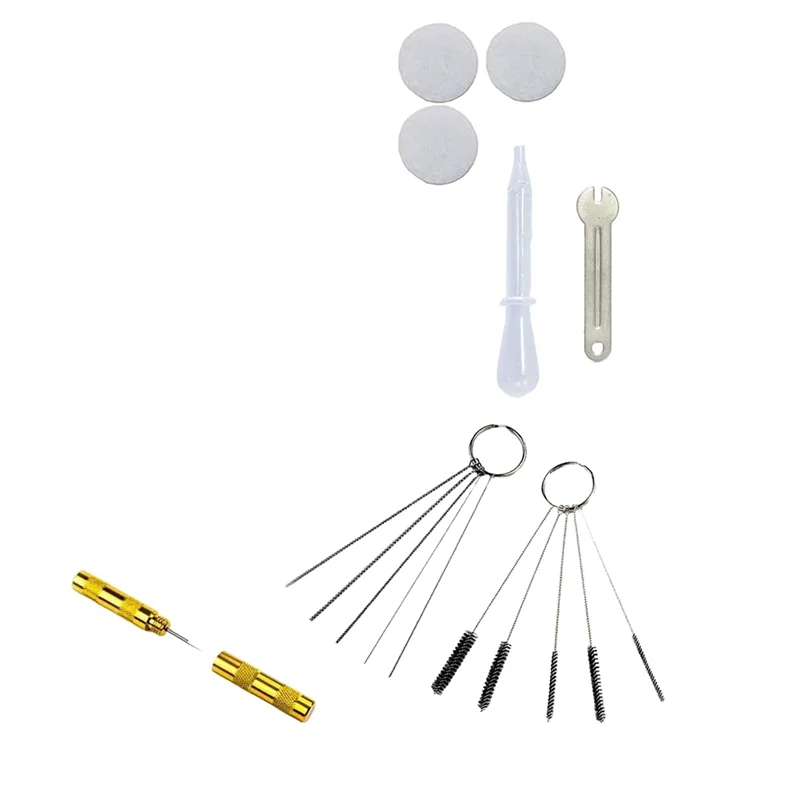 -ABHW Airbrush Cleaning Kit - 6Pcs Airbrush Cleaner Set With Cleaning Pot, Nylon Brush Set, Stainless Steel Needles