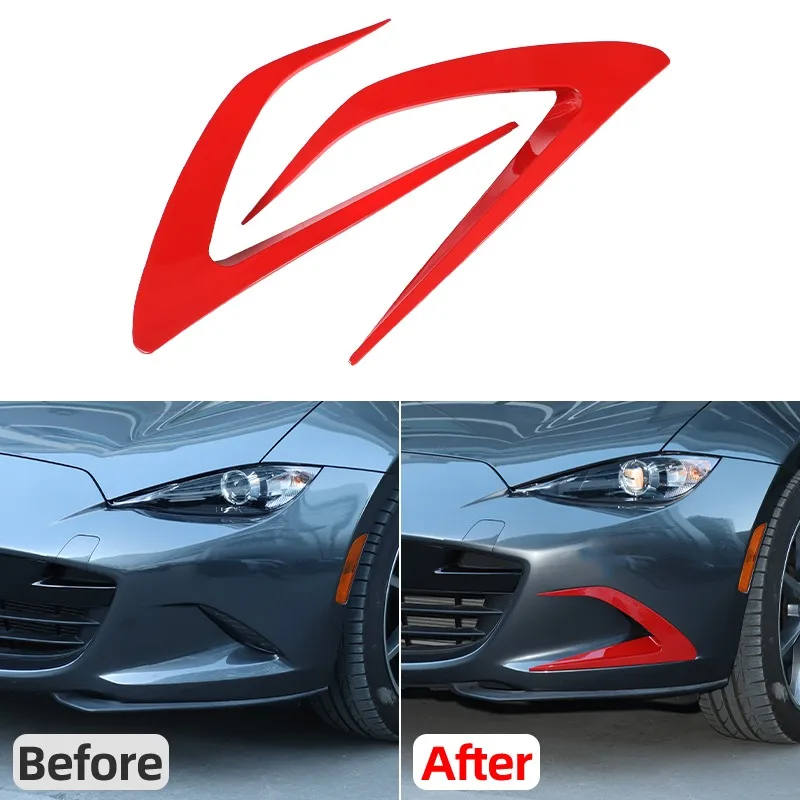 

ABS Front Bumper Side Air Intake Grille Trim Frame Cover Stickers For 2016-2025+ Mazda MX-5 Car Exterior Accessories