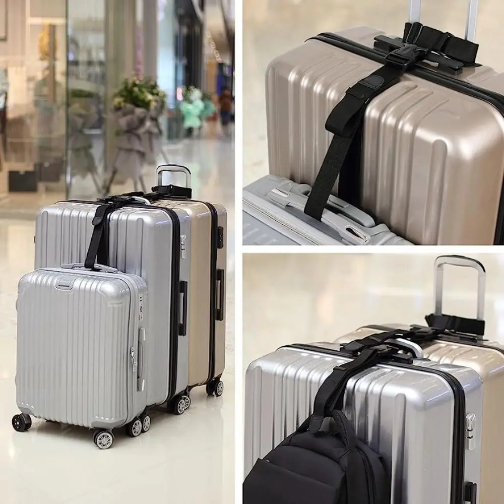 Luggage Straps Adjustable Packing Straps Travel Attachment Accessories for Connect Your Three Luggage Together