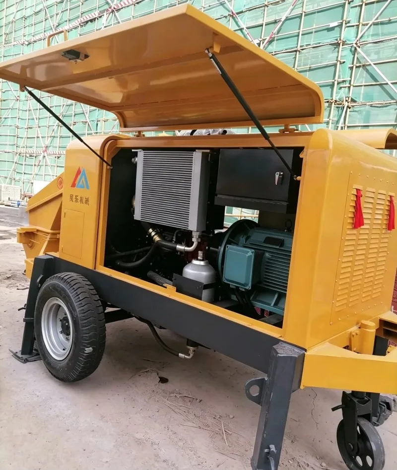 15MPa Strong Diesel Concrete Pump Secondary Structure Trailer Delivery Pumpcrete Machine for Building Column Casting