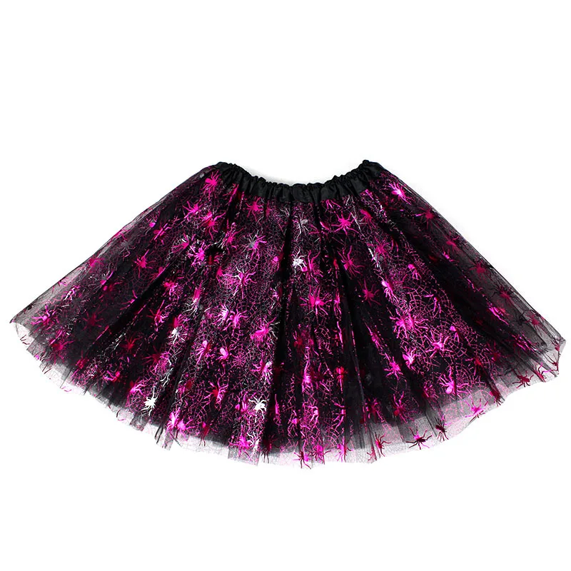 Halloween adult skirt tutu skirt princess three-layer mesh half skirt skull pumpkin skirt big skirt