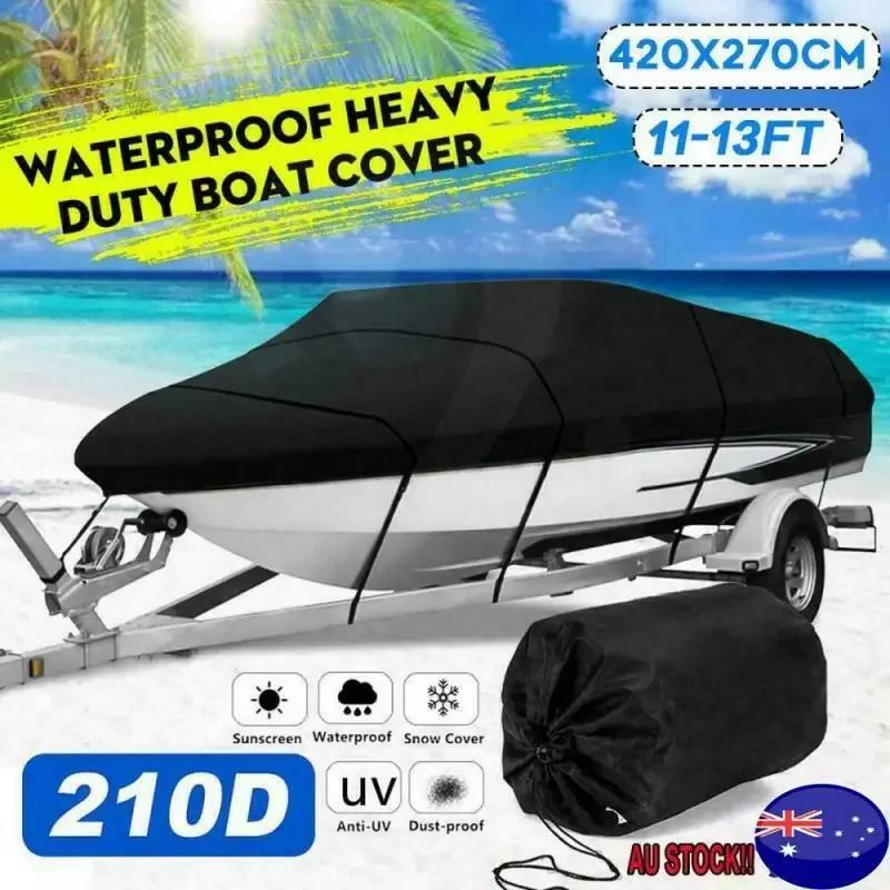 

Aunct 11ft - 22ft 210D Trailerable Boat Covers Waterproof Rain Proof Sunproof UV Protector Speedboat Boat Cover Fishing Ski D45