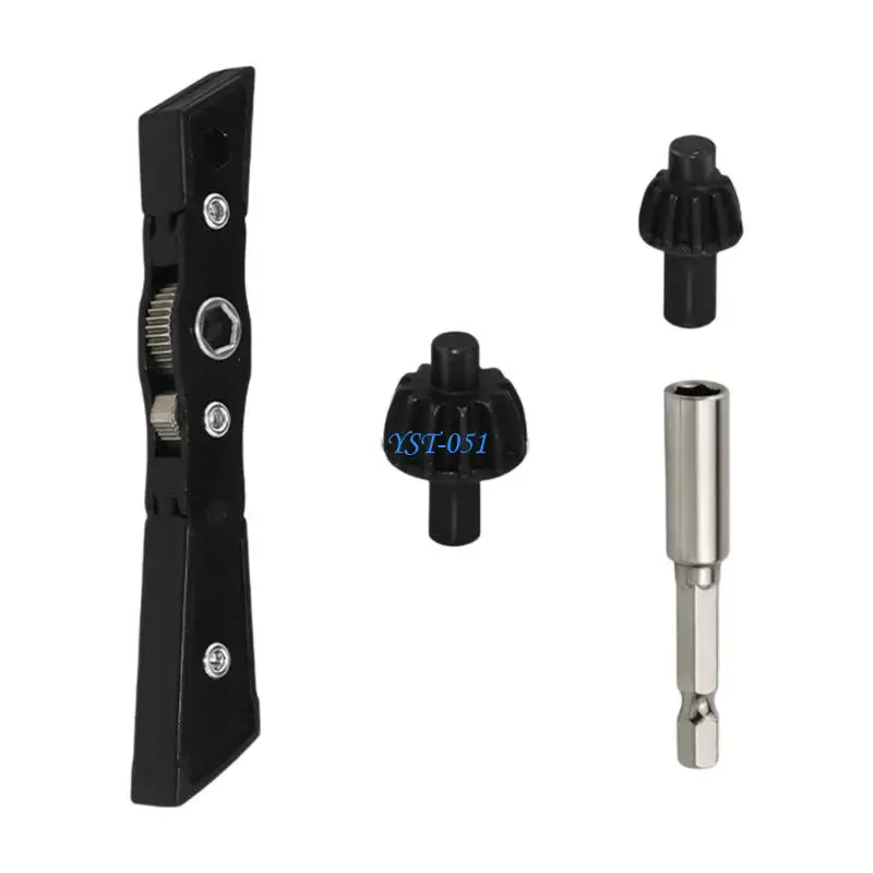 E15A Reversible Ratchets Wrench Set With 3 Gear Heads For Power Drill Chucking Tightening And Loosening