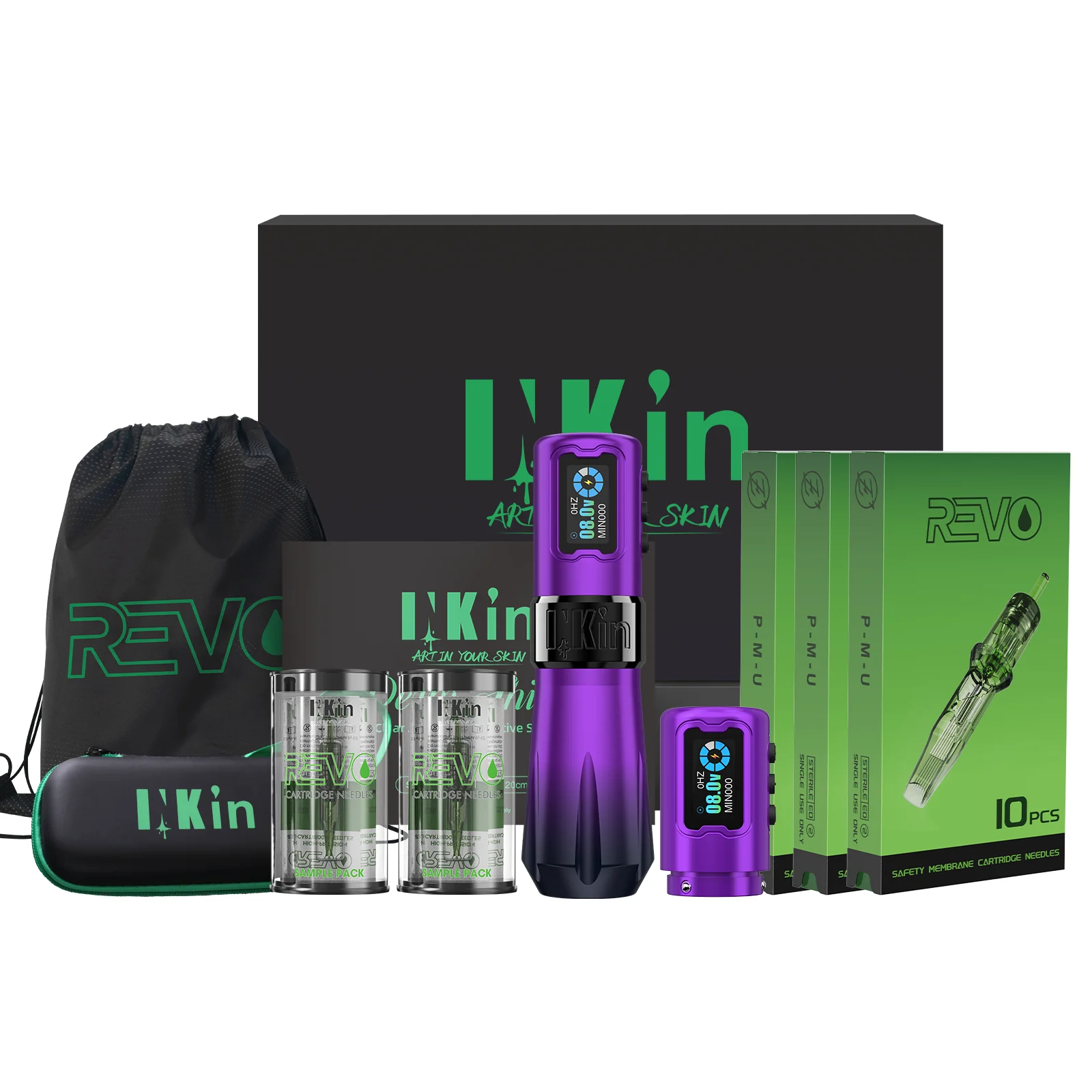 

39mm Grip 4.5mm Stroke Rampage Wireless Tattoo Machine Pen X2Power Supply Brushless Motor Tattoo Gun with REVO Tattoo Needles