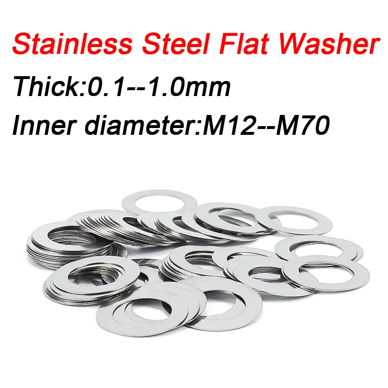 M12-M70 Thick 0.1 0.2 0.3 0.5 1.0 Stainless Steel Ultra Thin Shim Adjusting Flat Washer High Precision Gasket