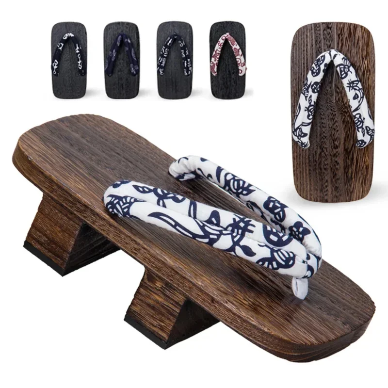 Geta Clogs Men Japanese Style Kimono Toe Shoes Anime Cosplay Traditional Wooden Flip Flops Oriental Sandals Sauna Indoor Sli MN5