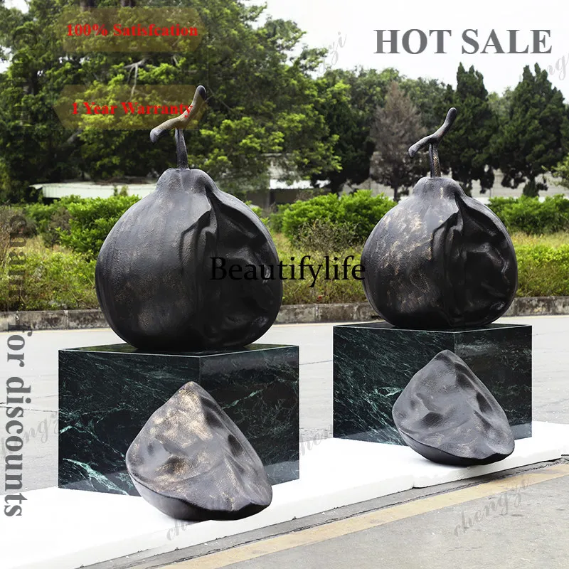 Sales Office Hotel Lobby Floor-to-ceiling ornaments Staircase art installation Large pomegranate plant fiberglass sculpture