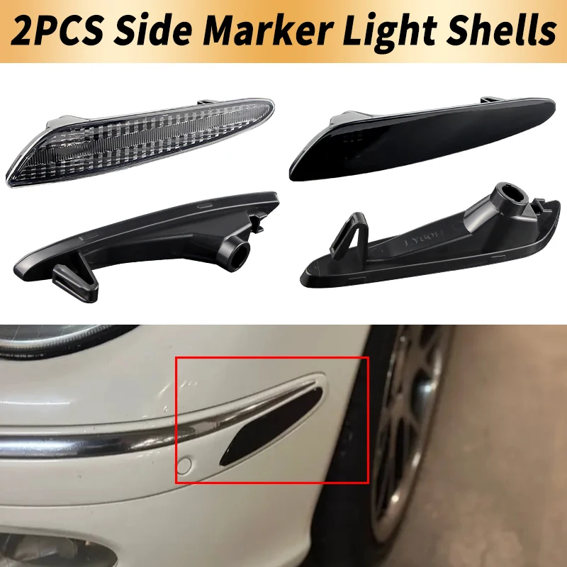 2PCS Only Shell No Bulb Side Marker Light Covers For 2003-2006 Mercedes Benz E320 E500 4Matic Base Sedan E55 AMG Car Accessories