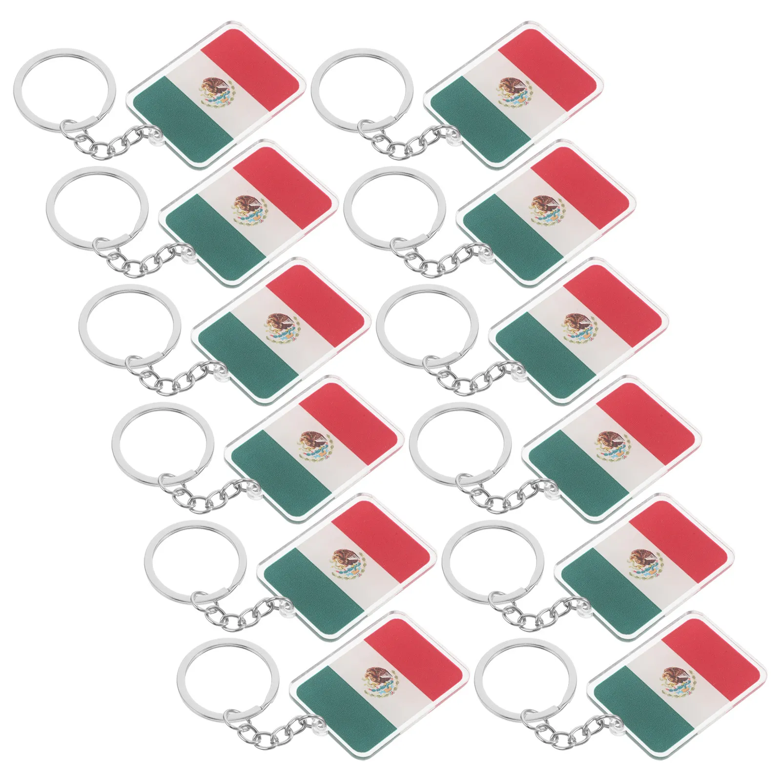 12Pcs Acrylic Mexico Flag Keychain Soccer-Themed Football Keyring for Backpack Purse Travel Souvenir Collectors Mexican Fan Gift view 2