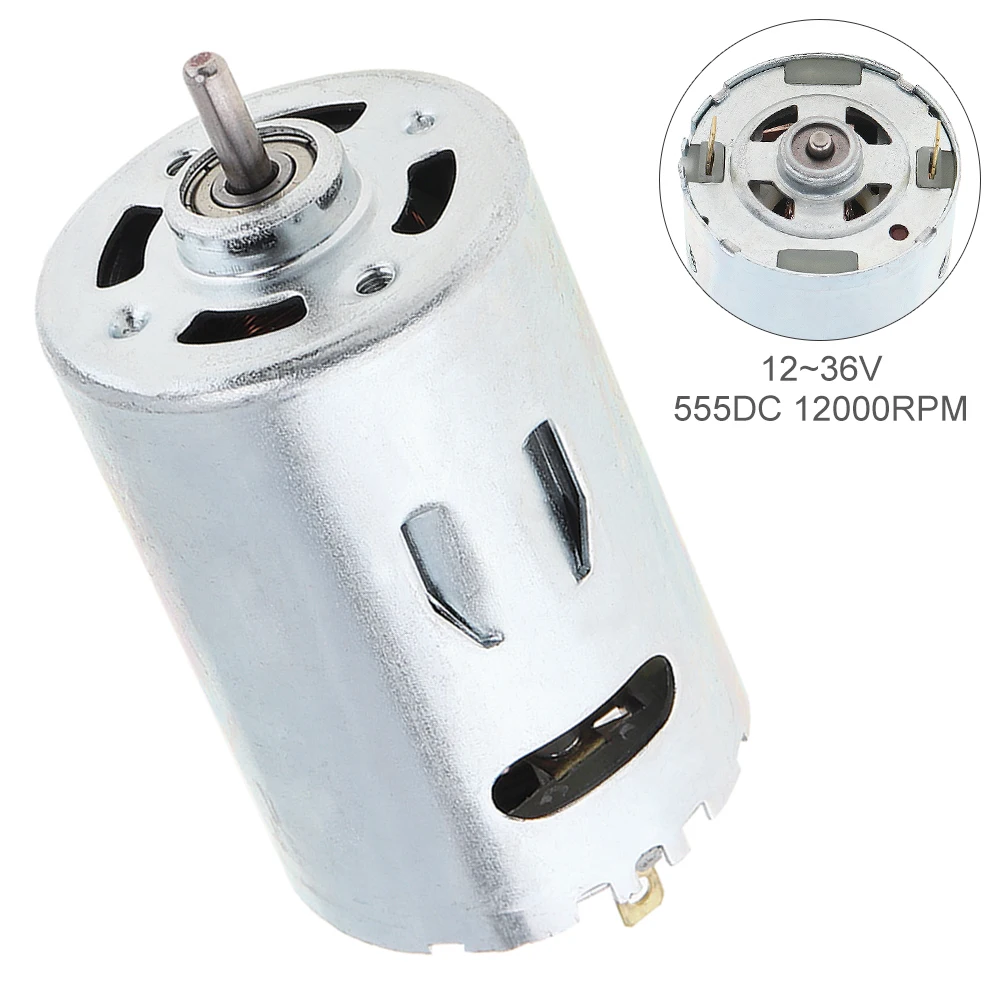 555 DC Motor 12-36V Ball Bearing Motor with High-speed Large Torque Micro Motor for DIY Model Car / Small Drill Micro machine