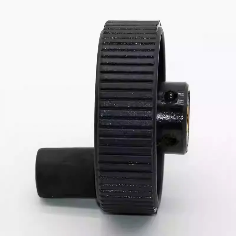 1pcs M5 Black Plastic Mesh Striped Ripple Handle Round Hole Side M5 Top Ribbon Handle For Detecting Hand Cranked Wheels 50/60mm