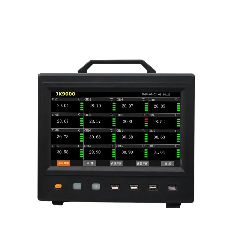 Paperless Data Logger Multi-channel Temperature Pressure Humidity Data Logger Multi-channel Temperature Tester
