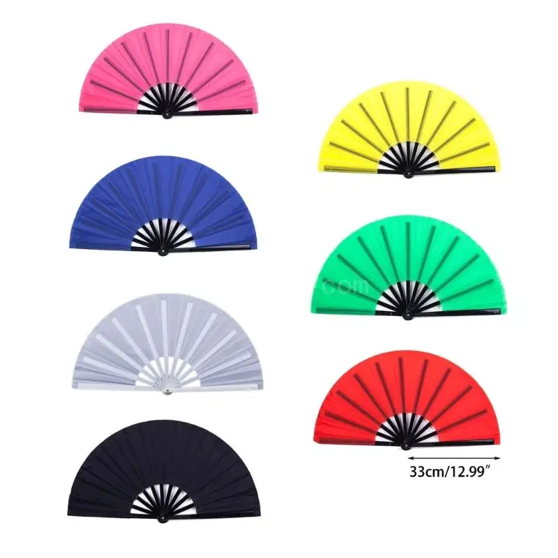 Plástico osso Folding Dance Fan, estilo chinês, Handheld Exercício Fan, DIY