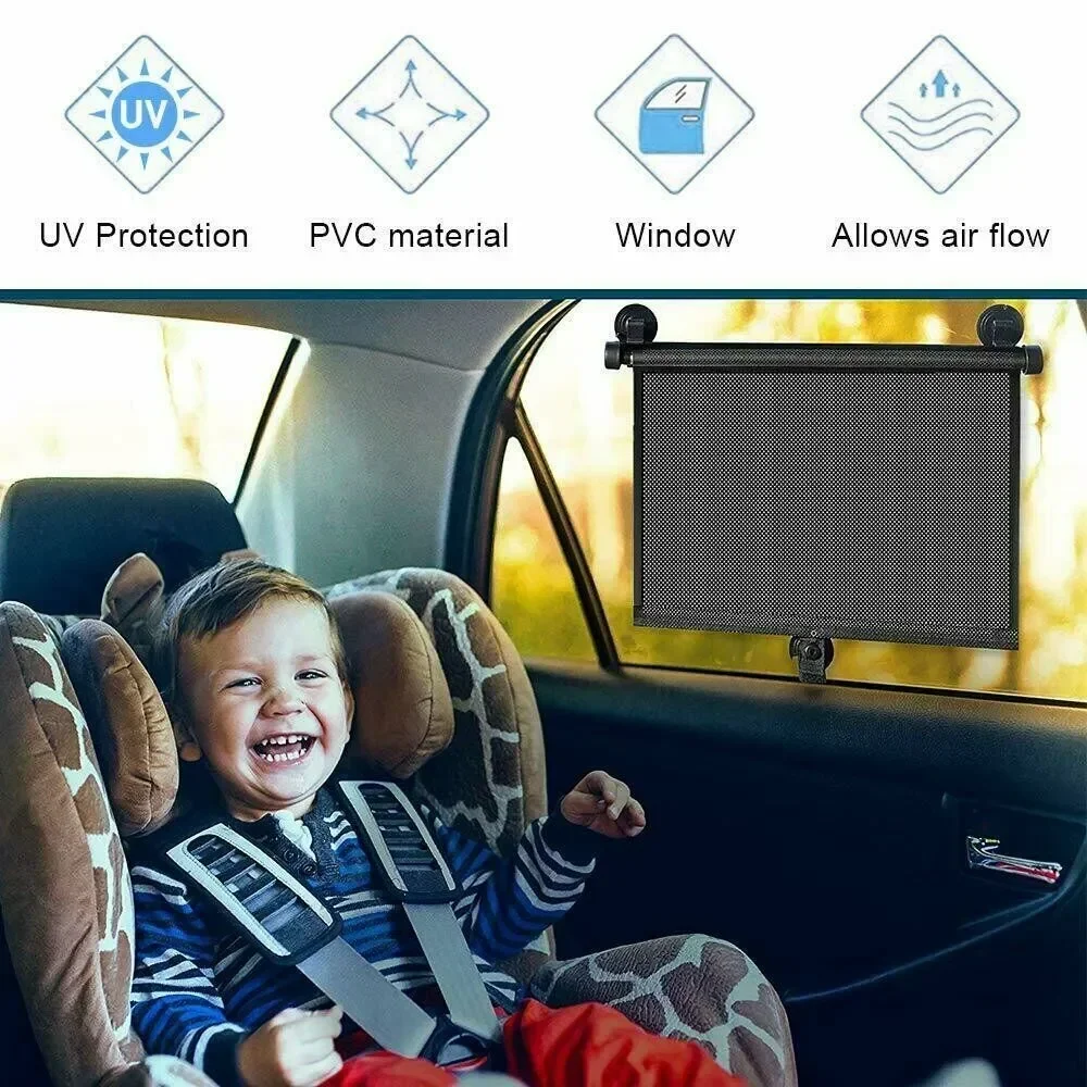 Retractable Shading Curtain Car Auto Side Window Roll Curtain Household Living Rooms Sun Shading Rolling Blinds Windshield Cover