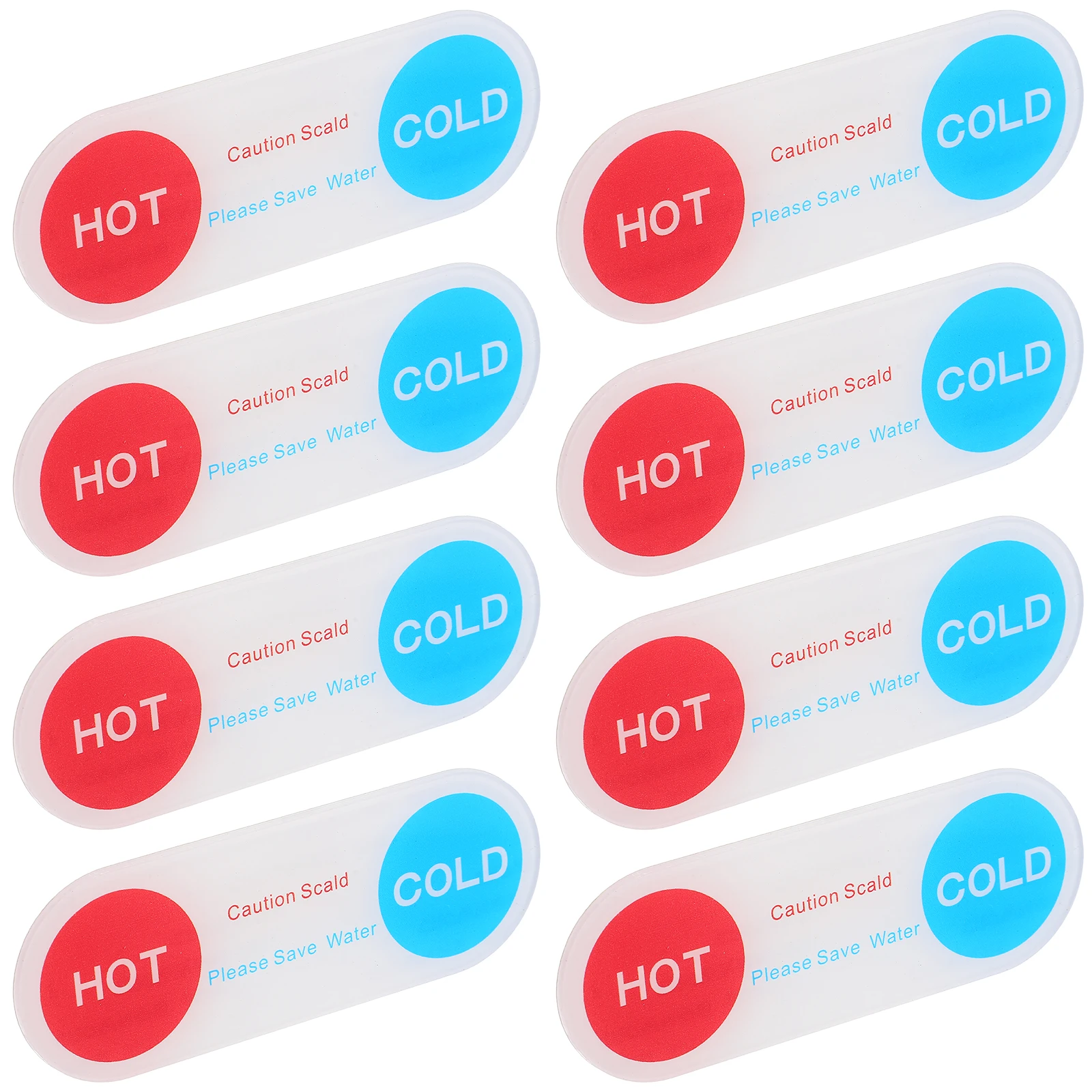 

10pcs Acrylic Hot Cold Water Faucet Labels Self Stick Water Source Indicator Stickers For Hotel Bathroom Sink Easy
