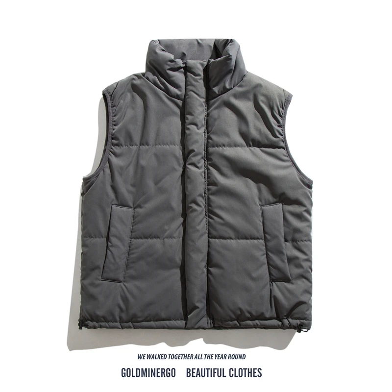 

Зимний утепленный хлопковый жилет свободного кроя, повседневный, цветной, с воротником-стойкой, верхняя одежда