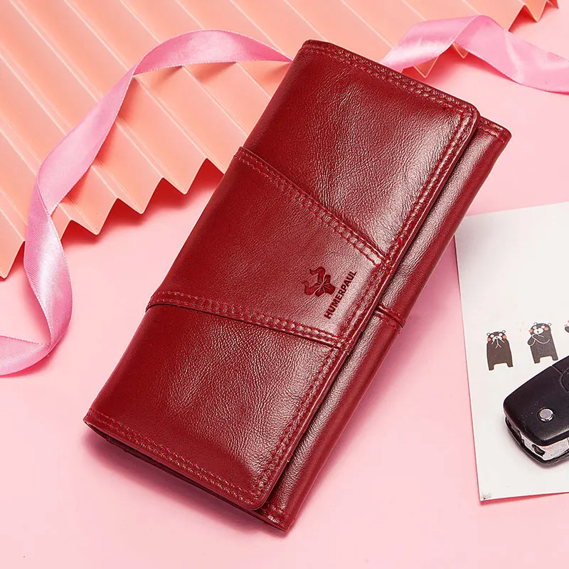 KAVIS Women's Wallet Top Layer Leather Multi-card Clutch Cell Phone Money ﻿Casual Bag Fashion Ladies Business Card Holder