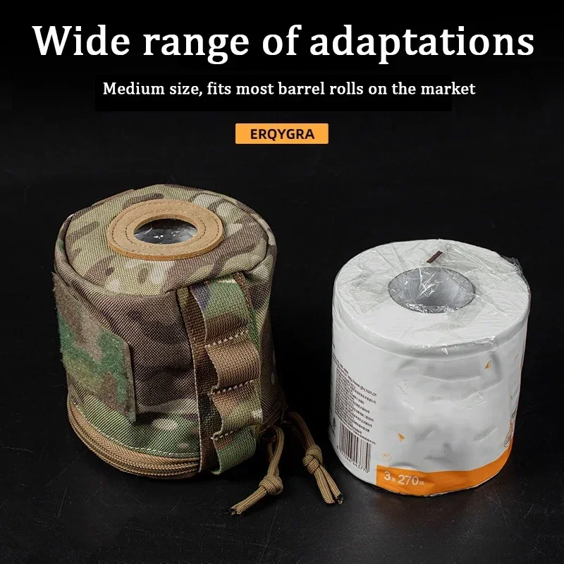 ERQYGRA Tactical Camping Paper Roll Tissue Bag Equipment Molle Pouch Magazine System Accessories Hunting Hiking Travel Portable